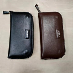 Men's Leather Zipper Handbag Multifunctional Wallet Large Capacity Clutch