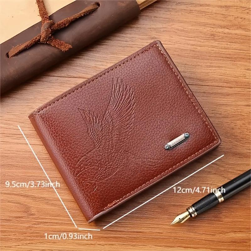 Men's Casual PU Leather Eagle Wallet With Card Slots