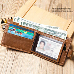 Vintage Leather Buckle Wallet w/ Card Slots Business Large Capacity Coin Purse