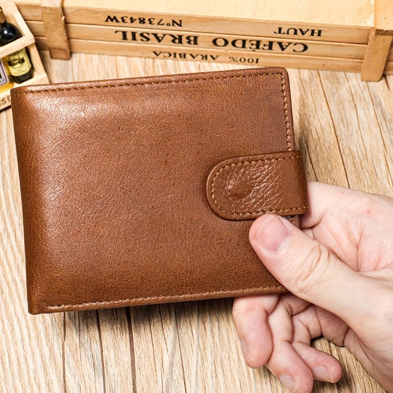 Vintage Leather Buckle Wallet w/ Card Slots Business Large Capacity Coin Purse