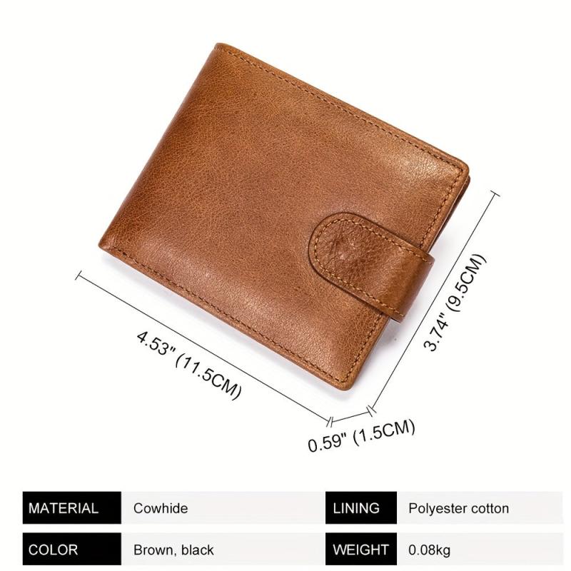 Vintage Leather Buckle Wallet w/ Card Slots Business Large Capacity Coin Purse