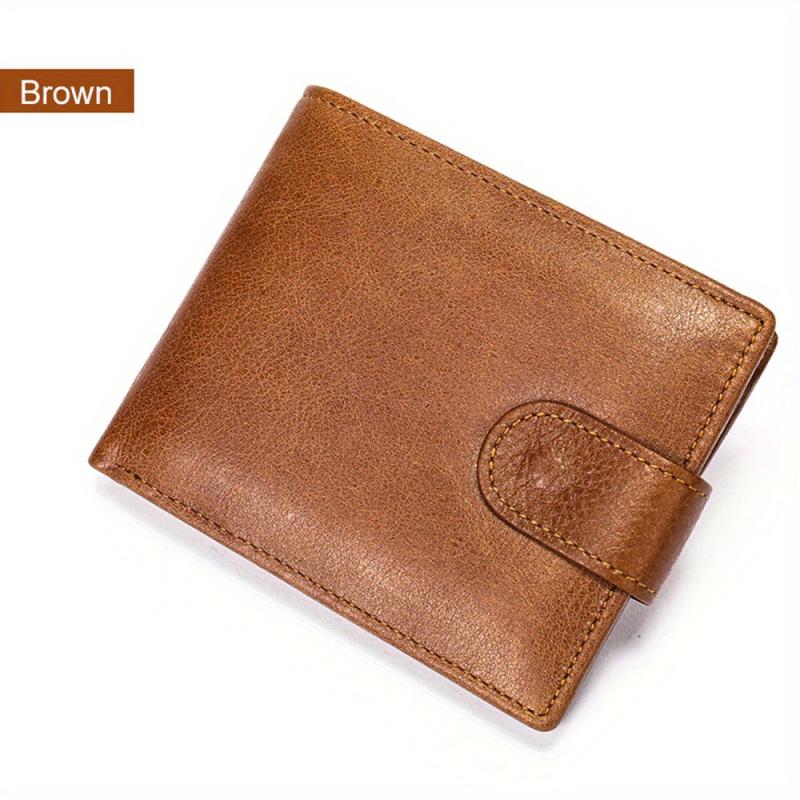 Vintage Leather Buckle Wallet w/ Card Slots Business Large Capacity Coin Purse