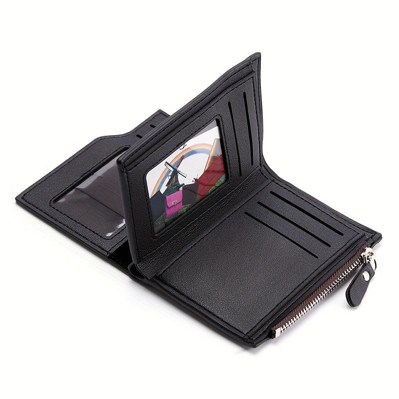 Men's Zipper Short Wallet Vertical Card Cash Holder Coin Purse Clutch Bag