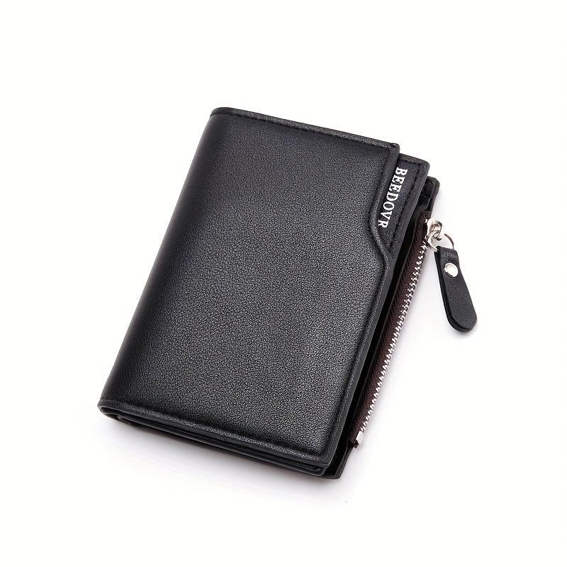 Men's Zipper Short Wallet Vertical Card Cash Holder Coin Purse Clutch Bag