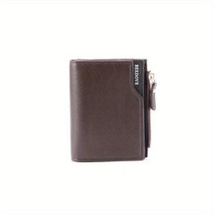 Men's Zipper Short Wallet Vertical Card Cash Holder Coin Purse Clutch Bag