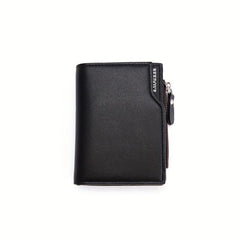 Men's Zipper Short Wallet Vertical Card Cash Holder Coin Purse Clutch Bag