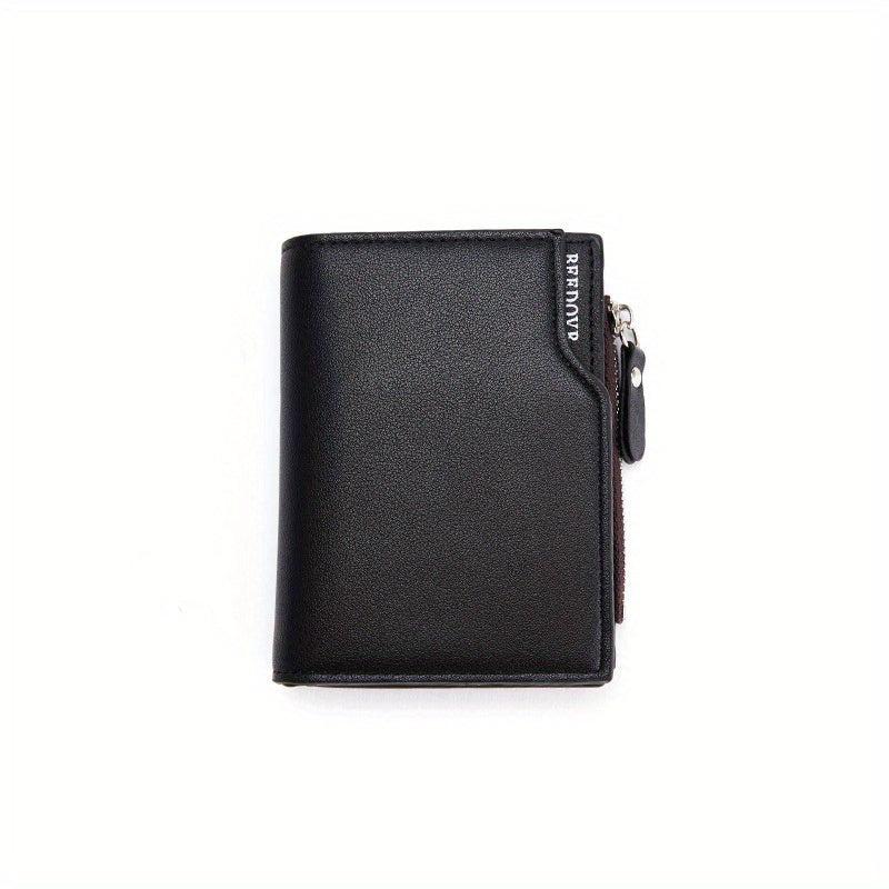 Men's Zipper Short Wallet Vertical Card Cash Holder Coin Purse Clutch Bag