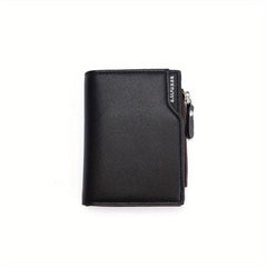 Men's Zipper Short Wallet Vertical Card Cash Holder Coin Purse Clutch Bag