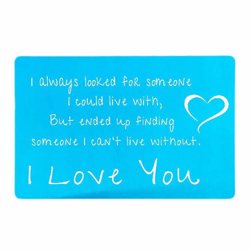 Metal Wallet Card LOVE Note For Men Husband Or Boyfriend