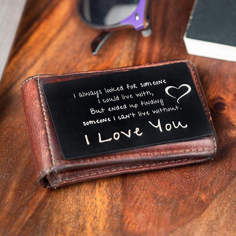 Metal Wallet Card LOVE Note For Men Husband Or Boyfriend