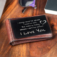 Metal Wallet Card LOVE Note For Men Husband Or Boyfriend