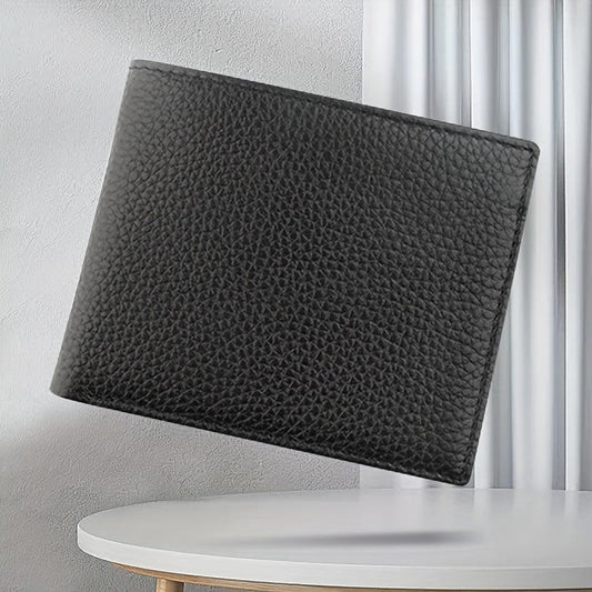 Men's Leather Short Wallet Card Slots Money Clip Large Capacity Holder