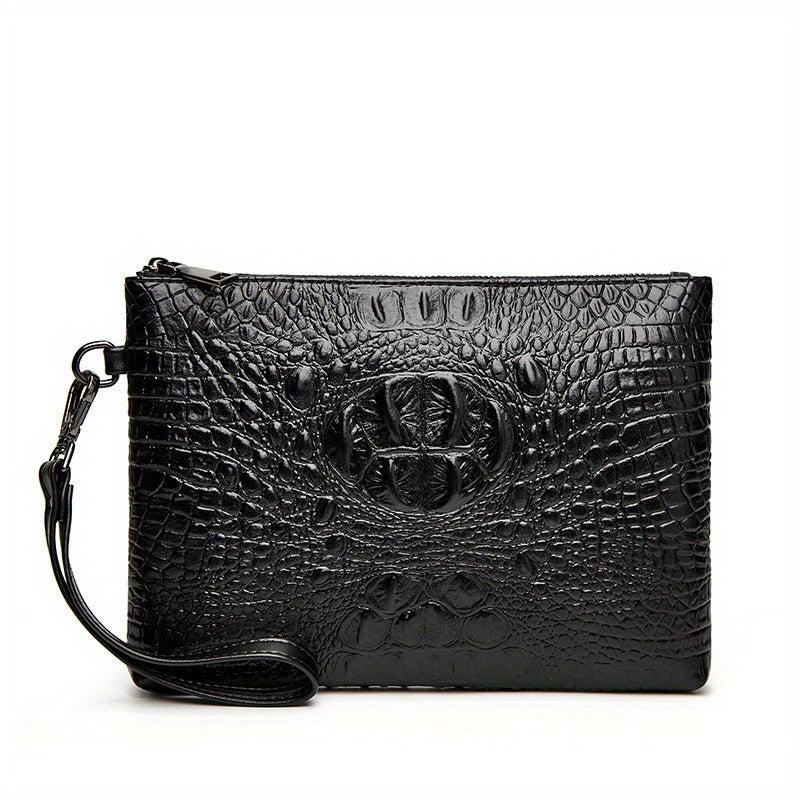 Men's Crocodile Clutch Bag Business Wear Envelope Handbag