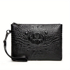 Men's Crocodile Clutch Bag Business Wear Envelope Handbag