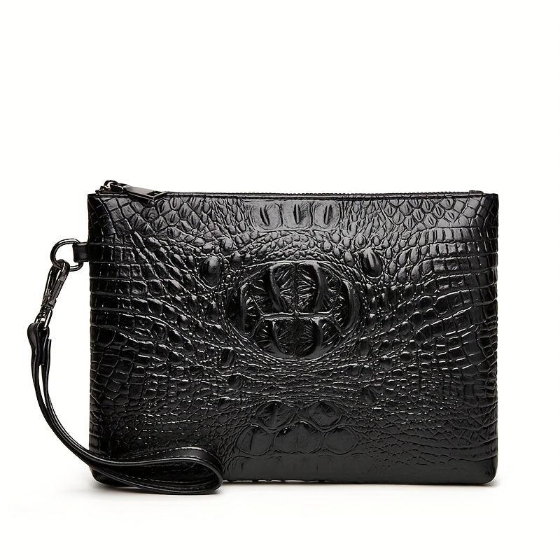 Men's Crocodile Clutch Bag Business Wear Envelope Handbag
