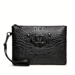 Men's Crocodile Clutch Bag Business Wear Envelope Handbag