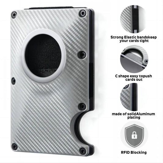 Carbon Fiber Card Holder Anti-theft Brush Wallet Metal Thin Holder