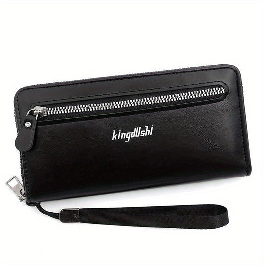 Men's Business Zipper Clutch Wallet Large Capacity Card Holder