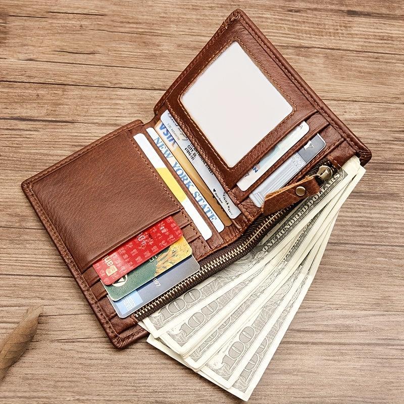 Men's RFID Blocking Leather Short Wallet