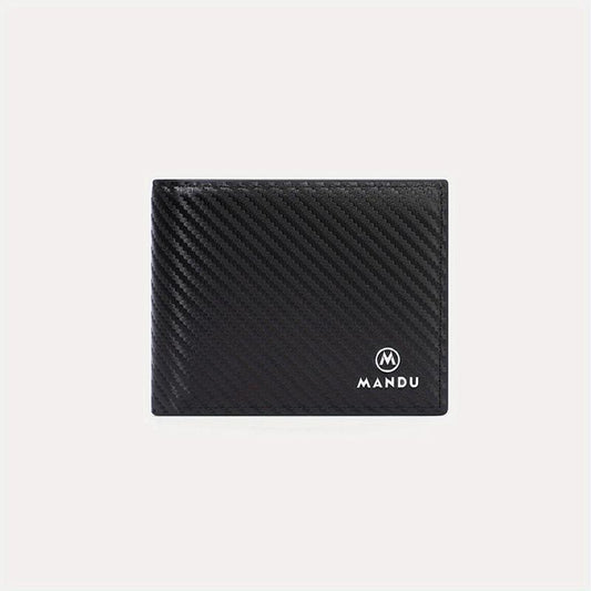 RFID Blocking Leather Bifold Wallet For Men Card Slots Coin Purse
