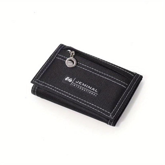 Men's Canvas Short Wallet Money Clip Card Holder Trifold Wallet