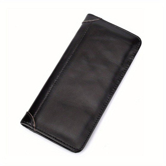 Men's Money Clip Leather Wallet with ID Window & Card Slots