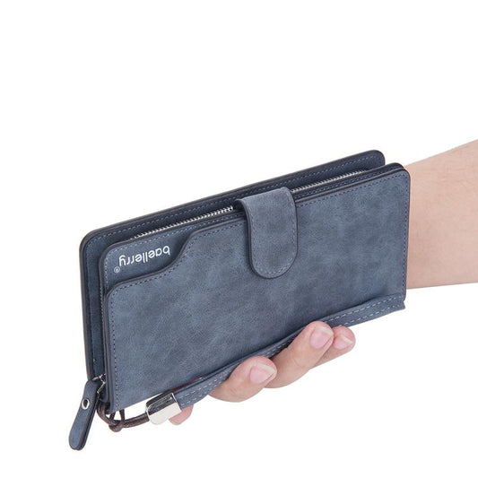 Men's Leather Zipper Handbag Large Capacity Wallet Clutch Bag