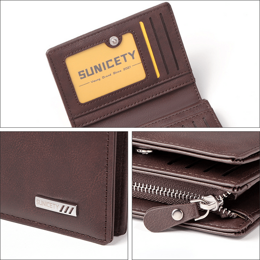 Men's RFID Blocking Leather Short Wallet