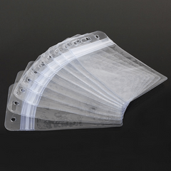 10pcs Vertical Plastic Zipper Sealed ID Card Holder