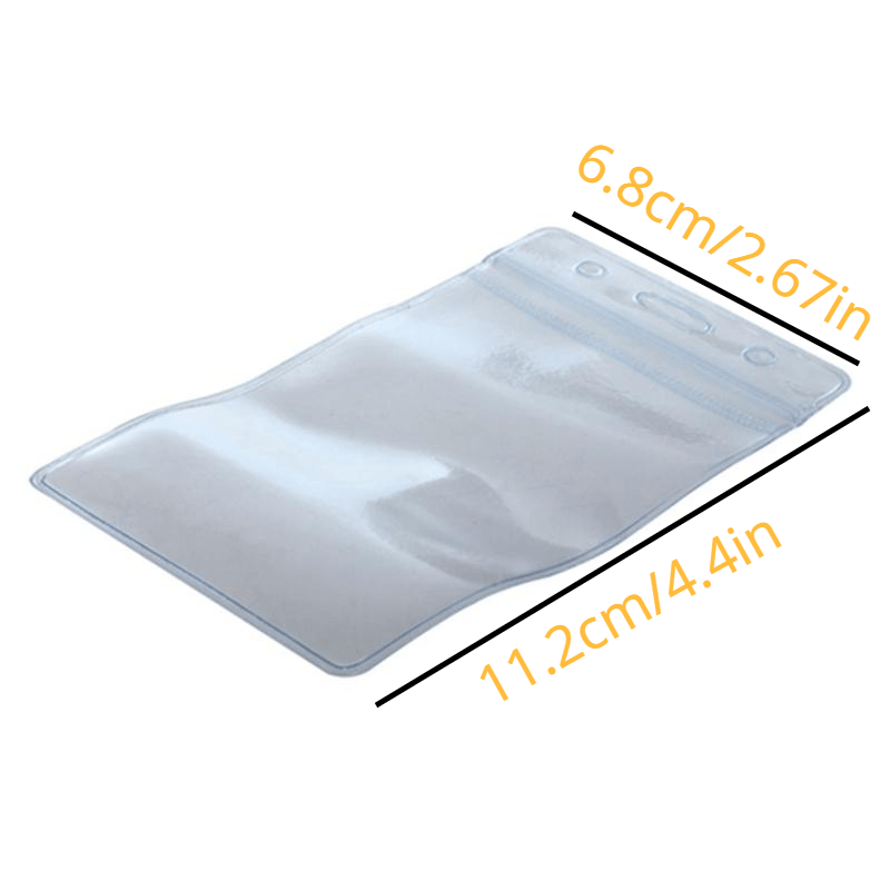 10pcs Vertical Plastic Zipper Sealed ID Card Holder