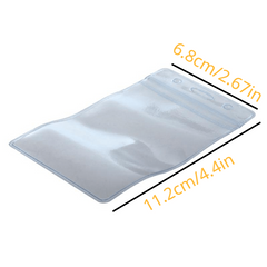 10pcs Vertical Plastic Zipper Sealed ID Card Holder