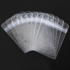 10pcs Vertical Plastic Zipper Sealed ID Card Holder