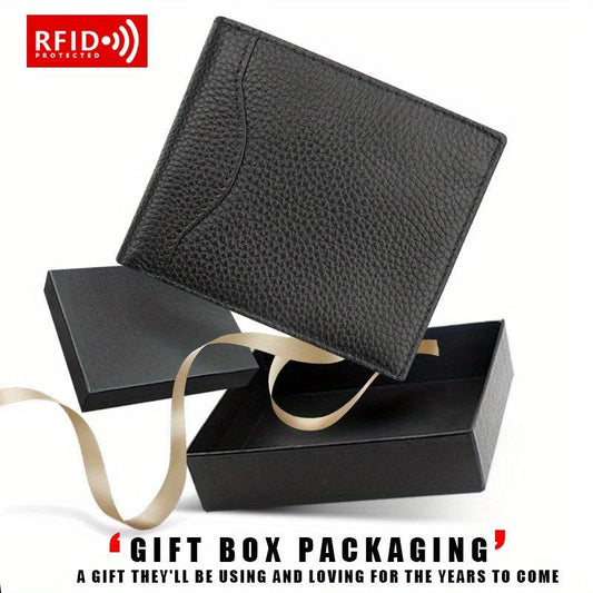 Men's Leather Money Clip RFID Card Holder Wallet