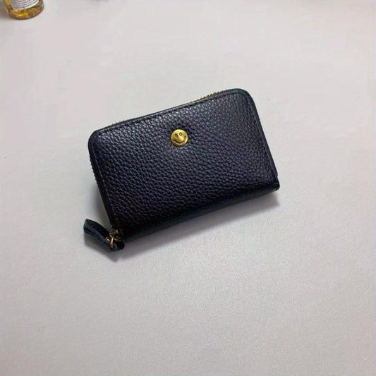 Leather Zipper Small Wallet