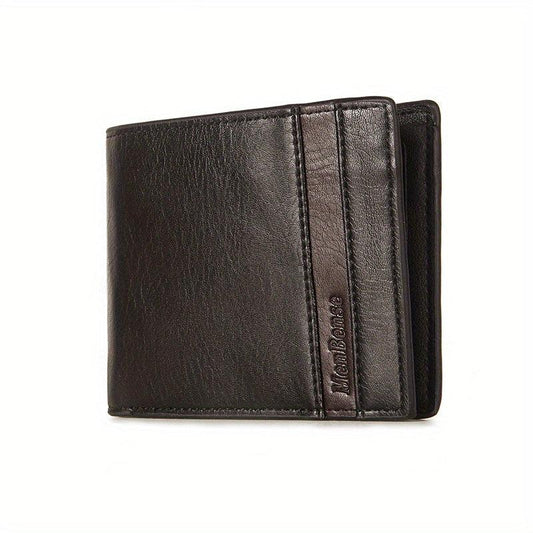 Men's Leather Short Wallet With Money Clip
