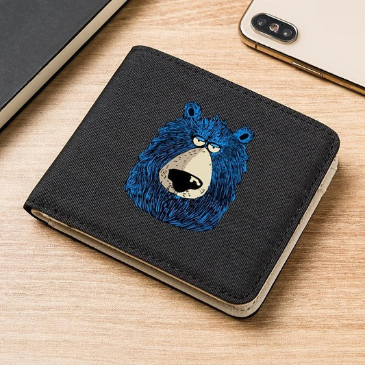 Canvas Wallet Bear Pattern Student Short Zipper Coin Wallet