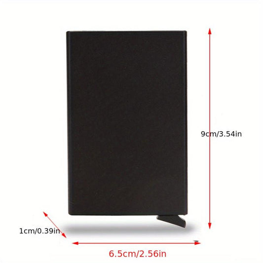 Men's Small Metal Thin Wallet Card Holder Pop Up Minimalist