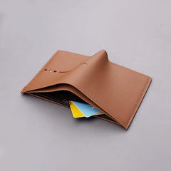 Men's Vertical Leather Card Holder with Zipper - ID Card Wallet