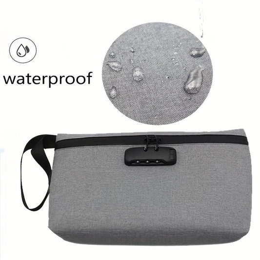 Combination Lock Odor Proof Case Storage Bag for Outdoor Travel Business Trips