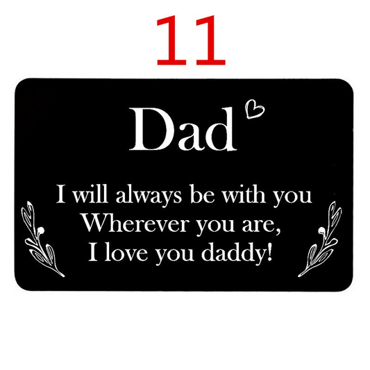 Stainless Steel Engraving Wallet Clip Card I Love You Postcard
