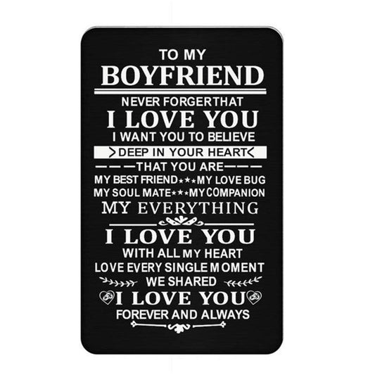 Engraved Wallet Insert Card Love Birthday Christmas Gift