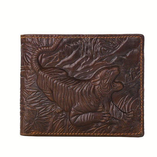Men's Tiger Wallet Card Holder Vintage Leather