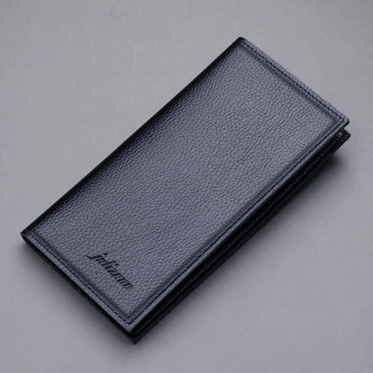 Men's Ultra Thin Long Wallet Soft Leather Lychee Pattern