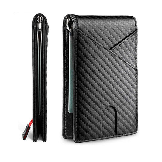 Mens Slim Wallet With Money Clip RFID Blocking Credit Card Holder