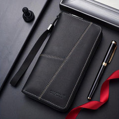 Men's Large Capacity Leather Wallet Clutch Bag
