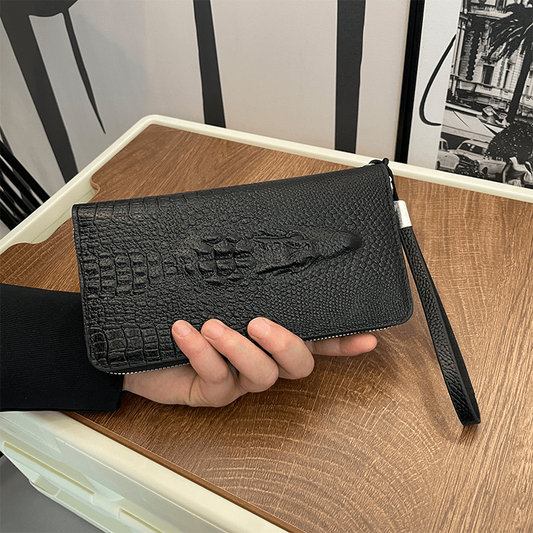 Crocodile Pattern Clutch Bag Large Capacity Handbag