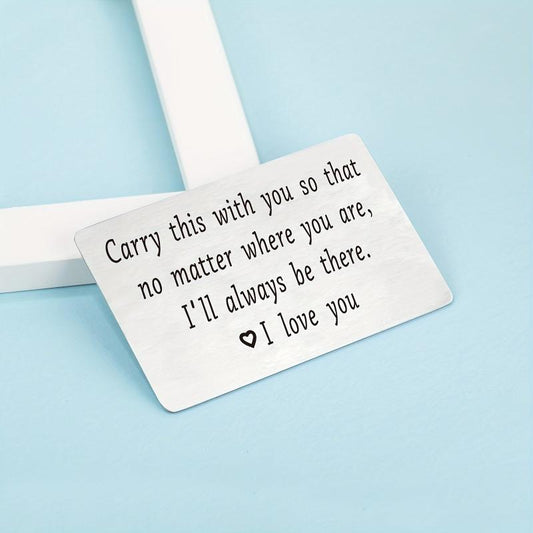 Metal Wallet Insert Card Gift For Husband To My Man Anniversary Engraved Card