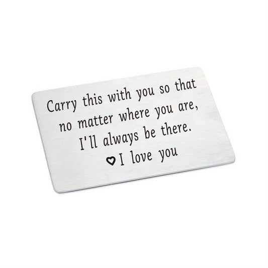 Metal Wallet Insert Card Gift For Husband To My Man Anniversary Engraved Card