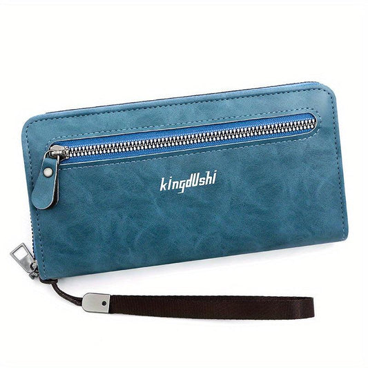 PU Leather Zipper Handbag Business Clutch Bag Card Slots Purse Wallet