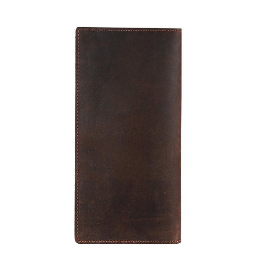 Men's Vintage Leather Clutch Wallet Crazy Horse Multifunction Money Clip